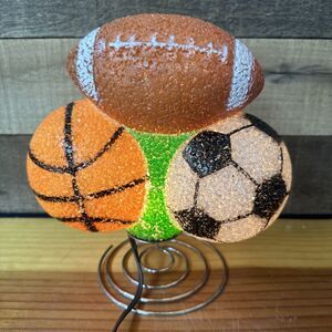 Melted Popcorn Sports Basketball Soccer Football Night Light Lamp 9”